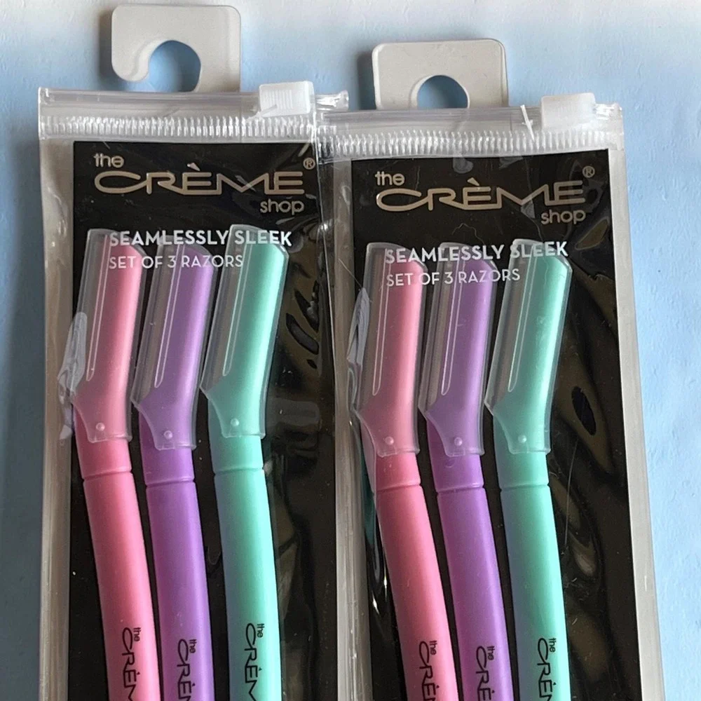 The Creme Shop Seamlessly Sleek Eyebrow Facial Bikini Razors Set of 3 2 Pack